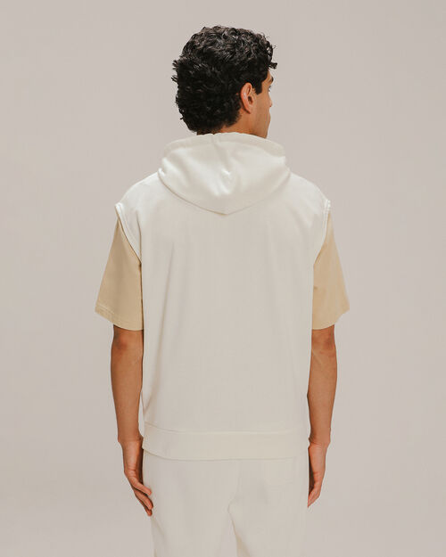Chaleco Blanco Hoodie Básico